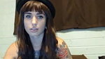 Tattooed Amateur Webcam Girl masturbating with hitachi till squirting orgasm on mirror