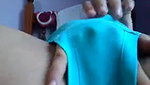 Teen fingering pussy thru wet panty on webcam