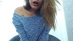 Very hot blonde girl rubs her pussy and squirts on webcam