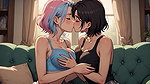 AI Generated Cartoon content, Uncensored video of 18 Year old Anime Girl, Kissing Orgasm of Mature Women