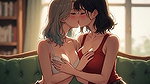 AI Generated Cartoon content, Uncensored video of 18 Year old Anime Girl, Kissing Orgasm of Mature Women