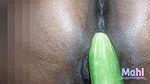Tamil (Mahi) doggystyle masturbation with cucumber.