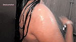 Tamil stepsister taking shower with beautiful skinny Desi South Indian figure with small tits.