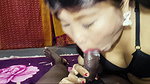 eating cum, he fills my little mouth with his creampie