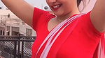 Sanchita Basuu (Insta Fame) beautiful hot in red saree and blouse