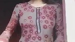 Cute Babe Stripping & Showing Naked Boobs and Shaved Pussy to Lover