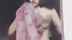 Cute Babe Stripping & Showing Naked Boobs and Shaved Pussy to Lover