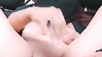 Naked Hijab girl fingering in car