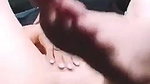Naked Hijab girl fingering in car