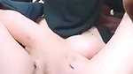 Naked Hijab girl fingering in car