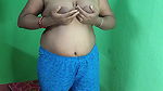 Desi bhabi fingering her wet pussy in blue half pant.