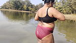 HotGirl21 Sexy Desi sister-in-law of the village bathed in the forest river.