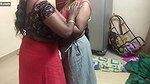 Indian lesbian aunty in front of husband.