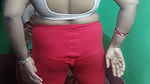 Indian Sruti bhabi strips in red leggings and bra.