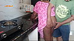 Desi couple homemade hardcore doggystyle pussy fucking in kitchen.