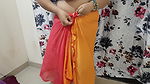 DESI VILLAGE BHABHI CHANGING HER CLOTHES IN BEDROOM WITH CAMERA ON.