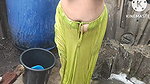 Anita yadav bathing outside of new look.