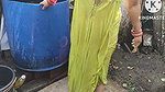 Anita yadav bathing outside with dance. T