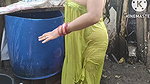 Anita yadav bathing outside with dance. T