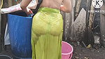 Anita yadav bathing outside with dance. T