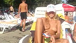 Sexy blonde fuck the life guard behind the rocks on the beach. Public sex_9a8555e2