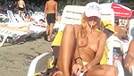 Sexy blonde fuck the life guard behind the rocks on the beach. Public sex_9a8555e2