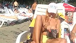 Sexy blonde fuck the life guard behind the rocks on the beach. Public sex_9a8555e2