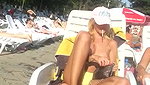 Sexy blonde fuck the life guard behind the rocks on the beach. Public sex_9a8555e2