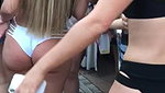 Brazilian married brunette girl in bikini micro on the beach filmed by her husband_2d85b0e7