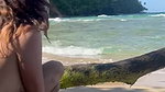 Girl pissing standing on a Public Beach Public Piss Fetish_60585c6c