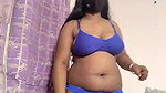 Kanchan05 1 hot stripping in blue lingerie