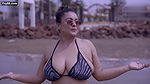 Nila in Hot Bikini Running on Beach and Jiggling Boobs