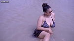 Nila in Hot Bikini Running on Beach and Jiggling Boobs
