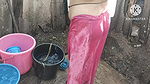 indian housewife bathing