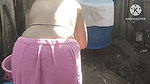 indian housewife bathing