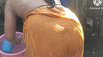 Anita yadav bathing outside with hot
