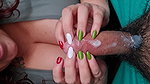 Long Nails Mexican Colors Handjob by Stepmom CBT for Mexican Day