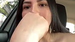 Carolina_novoa 16 pussy fingering and cum in car