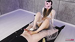 BallbustExtremeFootjob with White Ballet Flats in Bridal Style Era