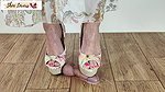 Floral Opentoe Pumps Modified Heel Shoejob Heel Insertion
