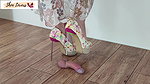 Floral Opentoe Pumps Modified Heel Shoejob Heel Insertion