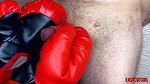 Mistress in Boxing Gloves Dusting Dick and Balls EasyCBTGirl
