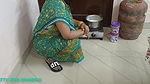 Sex With Desi Bhabhi Wearing A Green Saree In The Kitchen