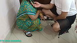 Sex With Desi Bhabhi Wearing A Green Saree In The Kitchen