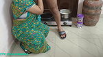 Sex With Desi Bhabhi Wearing A Green Saree In The Kitchen
