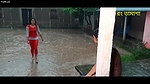 Two hot young girl enjoying in rain scene making