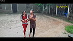Two hot young girl enjoying in rain scene making