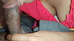 Indian girl gives her husband a massage on her breasts