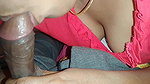 Indian girl gives her husband a massage on her breasts