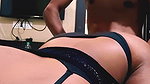 Intimate Moments Teen Couple Explores Passionate Doggy Style with Chubby Girlfriend in Black Dress